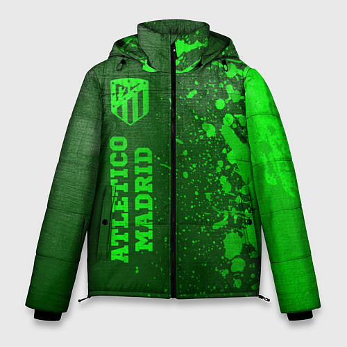 Мужская зимняя куртка Atletico Madrid - green gradient по-вертикали / 3D-Черный – фото 1