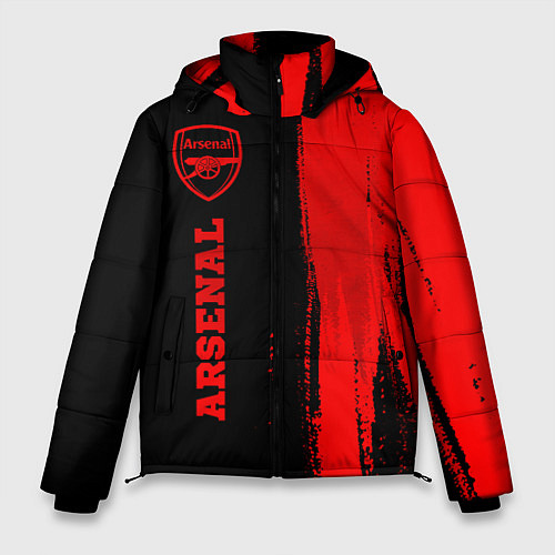 Мужская зимняя куртка Arsenal - red gradient по-вертикали / 3D-Черный – фото 1