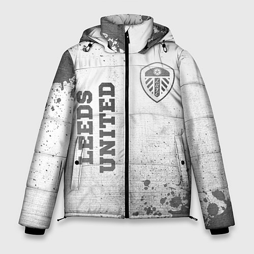 Мужская зимняя куртка Leeds United - white gradient вертикально / 3D-Черный – фото 1