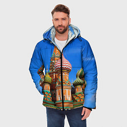 Куртка зимняя мужская Храм Василия Блаженного, цвет: 3D-красный — фото 2