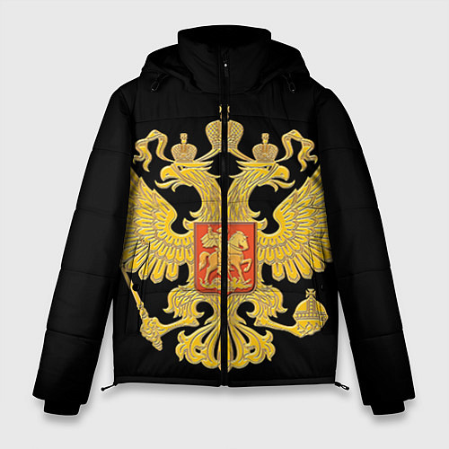 Мужская зимняя куртка Герб России: золото / 3D-Светло-серый – фото 1