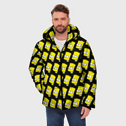 Куртка зимняя мужская Барт Симпсон: узор, цвет: 3D-черный — фото 2