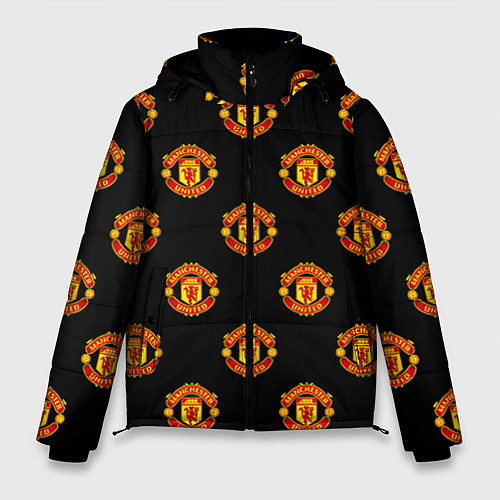 Мужская зимняя куртка Manchester United Pattern / 3D-Черный – фото 1