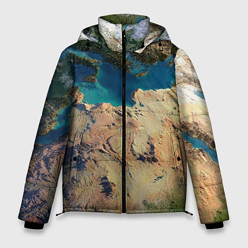 Мужская зимняя куртка Земля / 3D-Черный – фото 1