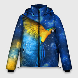 Куртка зимняя мужская Космический попугай, цвет: 3D-черный