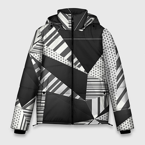 Мужская зимняя куртка Геометрия / 3D-Черный – фото 1