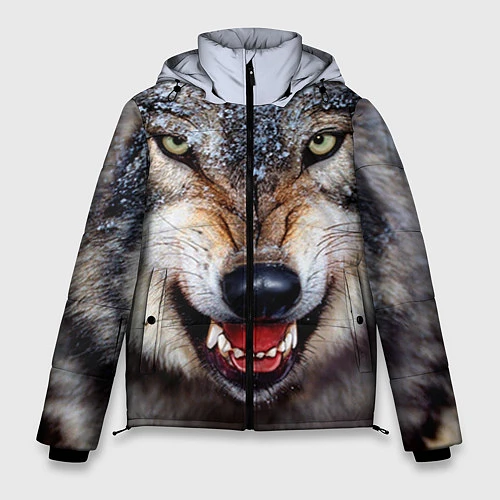 Мужская зимняя куртка Взгляд волка / 3D-Черный – фото 1