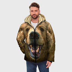 Куртка зимняя мужская Взгляд медведя, цвет: 3D-черный — фото 2