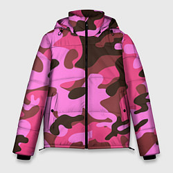 Куртка зимняя мужская Камуфляж: розовый/коричневый, цвет: 3D-черный