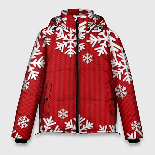 Мужская зимняя куртка Снежинки / 3D-Светло-серый – фото 1