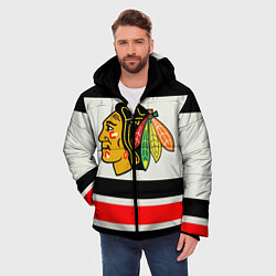 Куртка зимняя мужская Chicago Blackhawks, цвет: 3D-светло-серый — фото 2