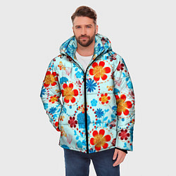 Куртка зимняя мужская Цветочная роспись, цвет: 3D-черный — фото 2