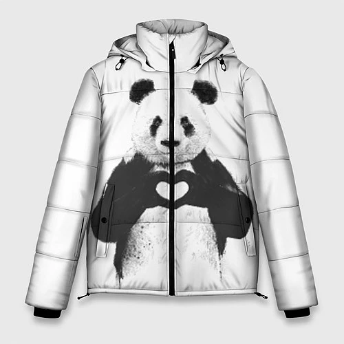 Мужская зимняя куртка Panda Love / 3D-Черный – фото 1