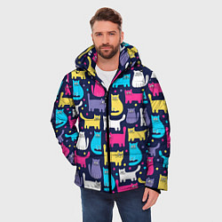 Куртка зимняя мужская Котятки, цвет: 3D-черный — фото 2