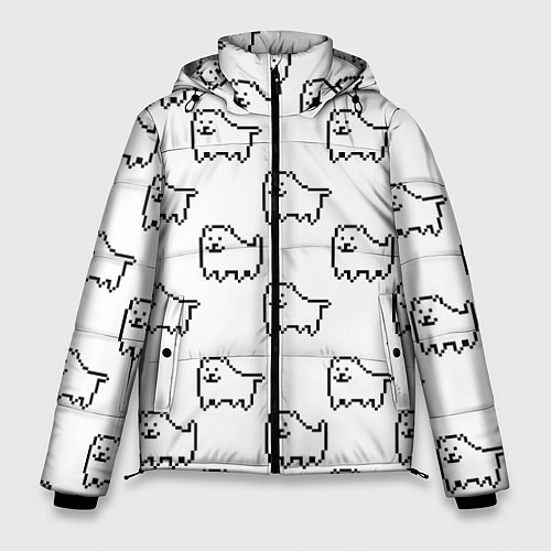 Мужская зимняя куртка Undertale Annoying dog white / 3D-Черный – фото 1