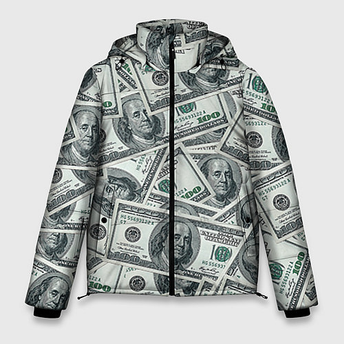 Мужская зимняя куртка Банкноты / 3D-Черный – фото 1