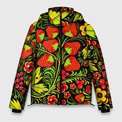 Куртка зимняя мужская Хохлома: земляника, цвет: 3D-светло-серый