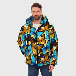 Куртка зимняя мужская Бабочки, цвет: 3D-черный — фото 2