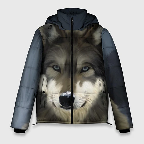 Мужская зимняя куртка Зимний волк / 3D-Черный – фото 1