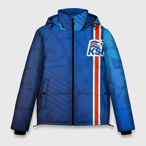 Мужская зимняя куртка Сборная Исландии по футболу / 3D-Черный – фото 1