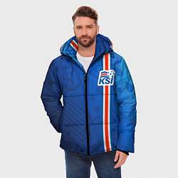 Куртка зимняя мужская Сборная Исландии по футболу, цвет: 3D-черный — фото 2