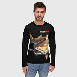 Лонгслив мужской Лучший рыбак - охота за креветкой, цвет: 3D-принт — фото 2