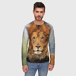 Лонгслив мужской Красавец лев, цвет: 3D-принт — фото 2