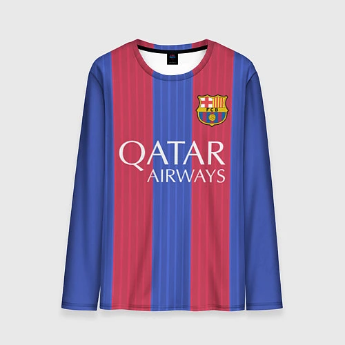 Мужской лонгслив FCB Messi: Qatar Airways / 3D-принт – фото 1
