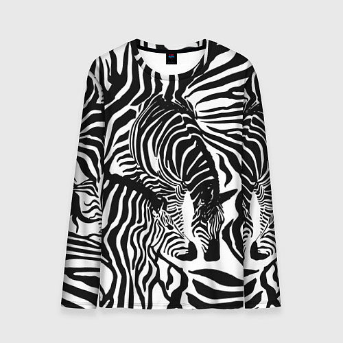 Мужской лонгслив Полосатая зебра / 3D-принт – фото 1