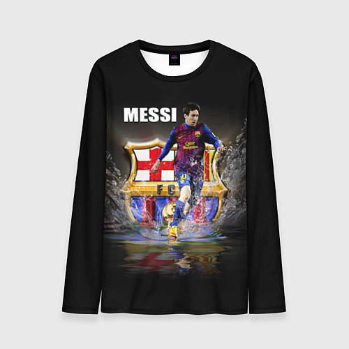 Мужской лонгслив Messi FCB / 3D-принт – фото 1