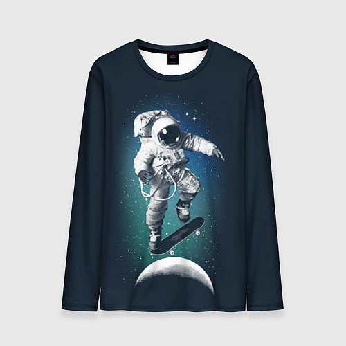 Мужской лонгслив Космический скейтбординг / 3D-принт – фото 1