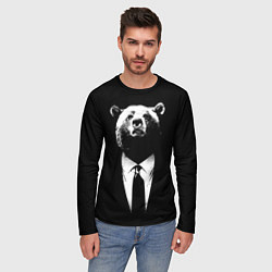 Лонгслив мужской Медведь бизнесмен, цвет: 3D-принт — фото 2