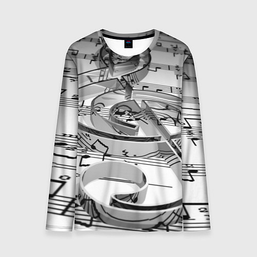 Мужской лонгслив Скрипичный ключ / 3D-принт – фото 1