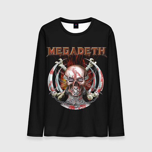 Мужской лонгслив Megadeth: Skull in chains / 3D-принт – фото 1