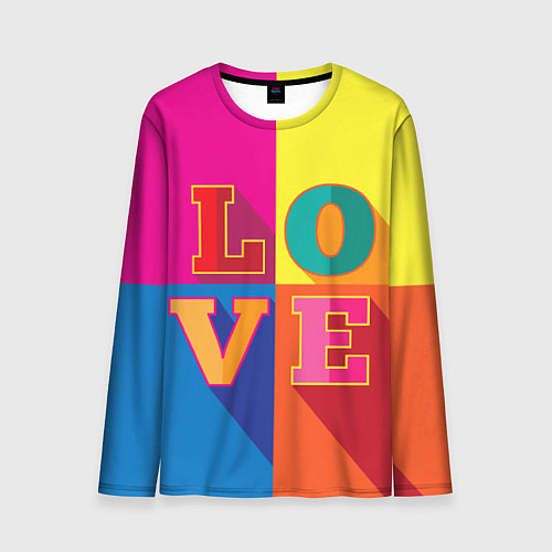 Мужской лонгслив Love three-dimensional letters / 3D-принт – фото 1