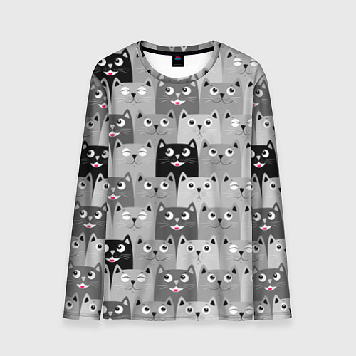 Мужской лонгслив Котейки / 3D-принт – фото 1