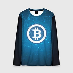 Мужской лонгслив Bitcoin Blue