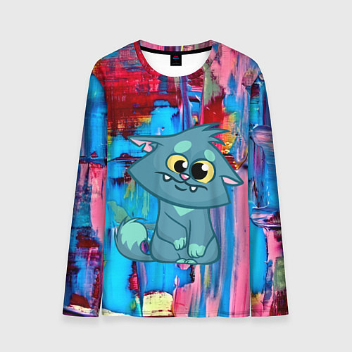 Мужской лонгслив Котик / 3D-принт – фото 1