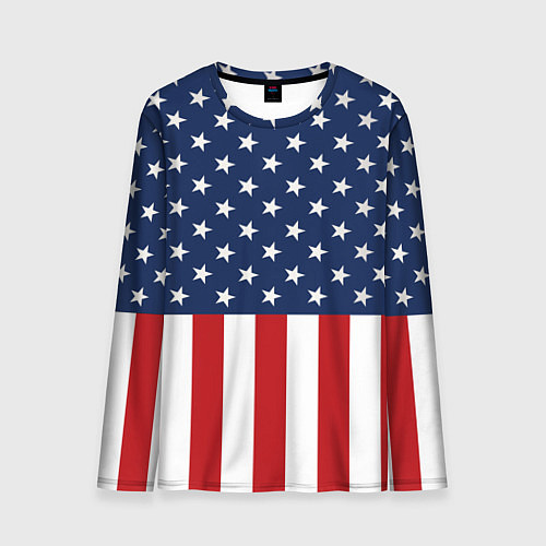 Мужской лонгслив Флаг США / 3D-принт – фото 1