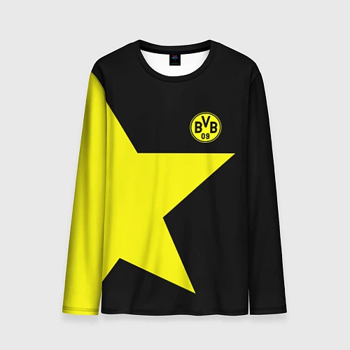Мужской лонгслив FC Borussia Dortmund: Star / 3D-принт – фото 1
