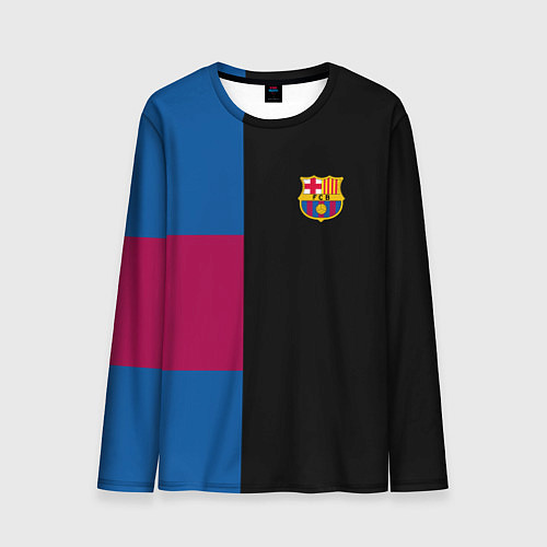 Мужской лонгслив Barcelona FC: Black style / 3D-принт – фото 1