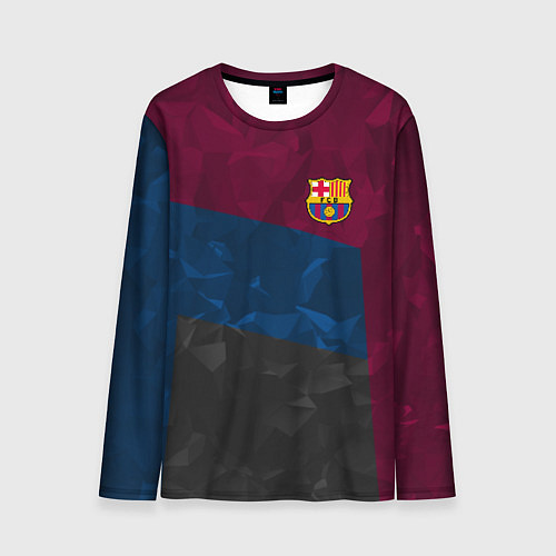 Мужской лонгслив FC Barcelona: Dark polygons / 3D-принт – фото 1