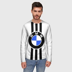 Лонгслив мужской BMW: Black Strips, цвет: 3D-принт — фото 2