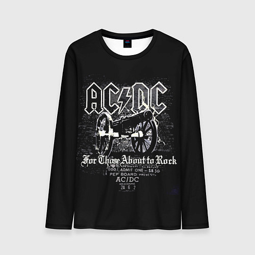 Мужской лонгслив AC DC - gun / 3D-принт – фото 1