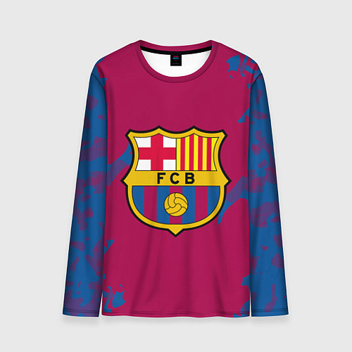 Мужской лонгслив FC Barcelona: Purple & Blue / 3D-принт – фото 1