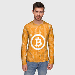 Лонгслив мужской Bitcoin: Orange Network, цвет: 3D-принт — фото 2