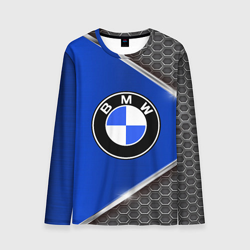 Мужской лонгслив BMW: Blue Metallic / 3D-принт – фото 1