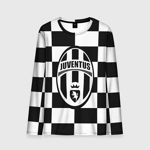 Мужской лонгслив FC Juventus: W&B Grid / 3D-принт – фото 1