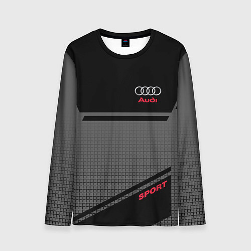 Мужской лонгслив Audi: Crey & Black / 3D-принт – фото 1