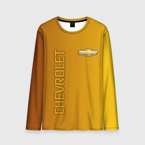 Мужской лонгслив Chevrolet желтый градиент / 3D-принт – фото 1